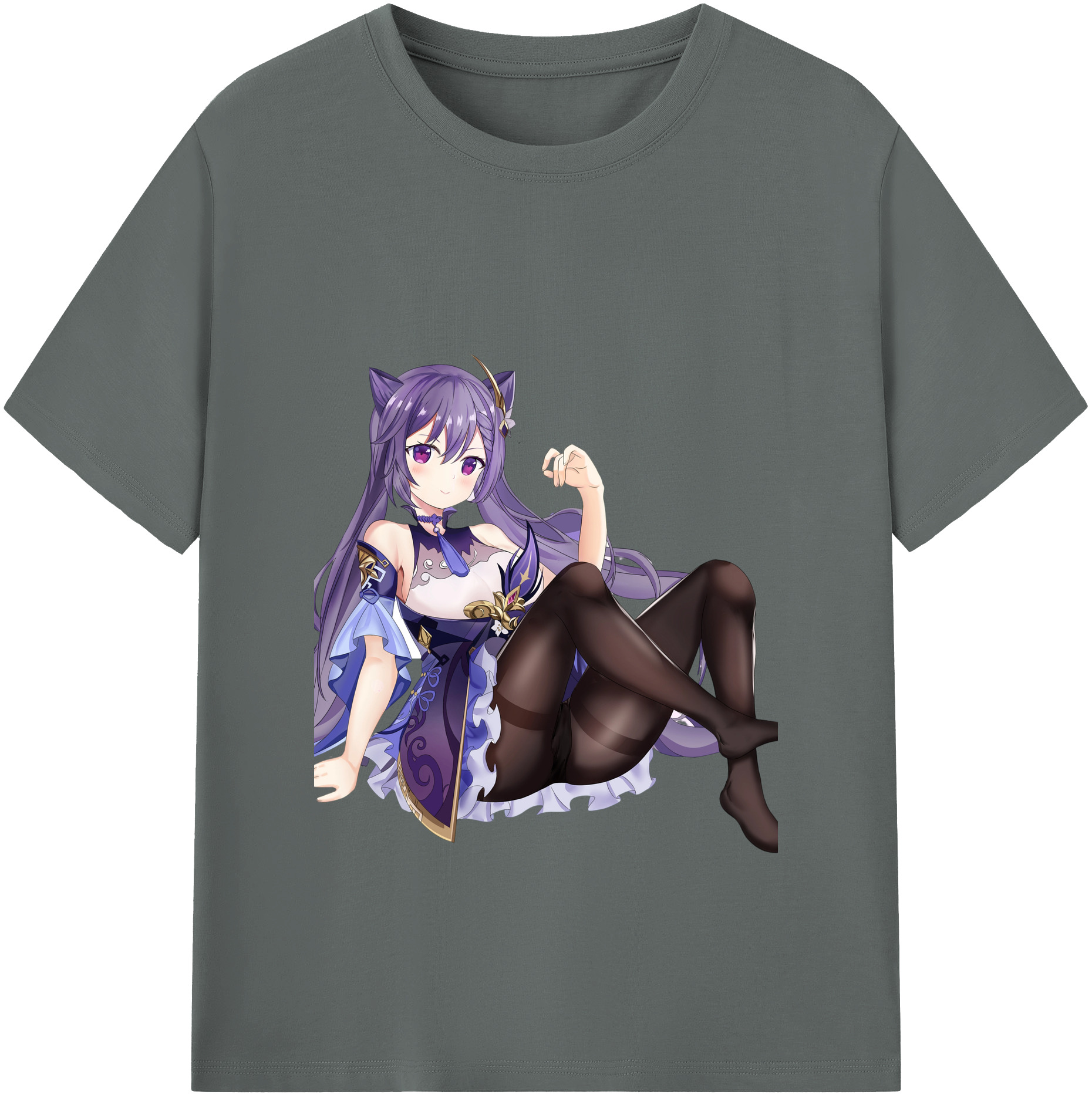 げんし神 刻晴 こくせい genshin Kokusei 綿100％ メンズ半袖Tシャツ｜肌触りやわらか＆通気性
